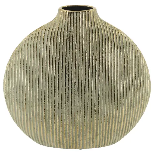 [183404-TT] Ceramic Textured Accent Vase Gold 12.5in