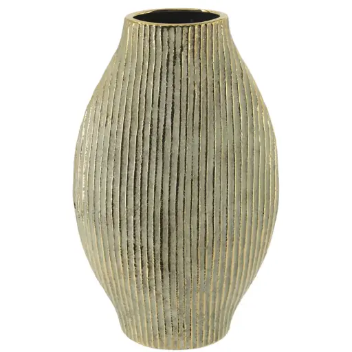 [183406-TT] Ceramic Textured Accent Vase Gold 17.5in