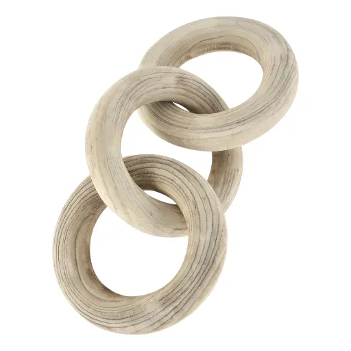 [183418-TT] Wood Chain Sculpture Cream 20in