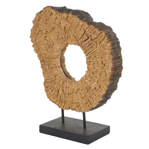 [183436-TT] Live Edge Resin Table Lamp Brown 14x18in