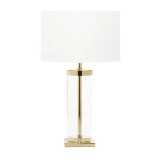 [183445-TT] Metal & Glass Table Lamp Gold 24in