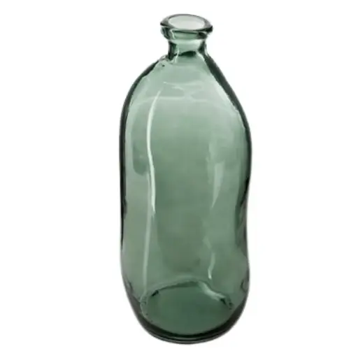 [183452-TT] Recycled Glass Vase Transparent Green 20in