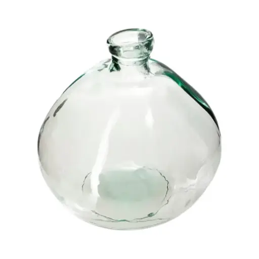 [183453-TT] Recycled Round Glass Vase Transparent 13in