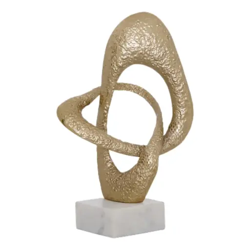 [183485-TT] Organic Shape Sculpture Gold 13.5in