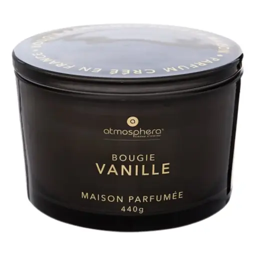[183486-TT] Vanilla Scented Candle in Glass Jar with Lid