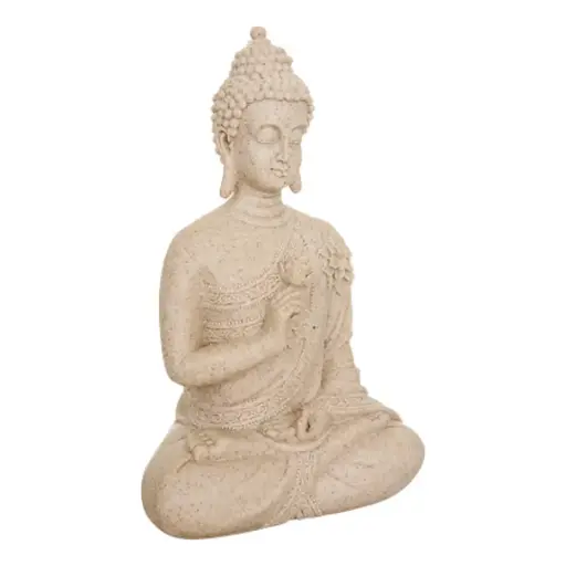 [183494-TT] Seated Buddha Resin Statue 10.5in