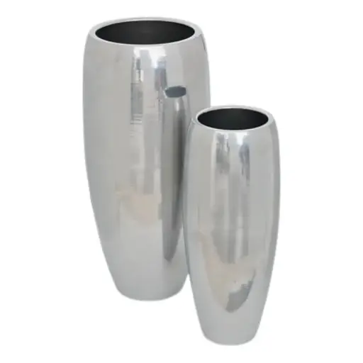 [183481-TT] Palm Resort Planters Silver 2pc