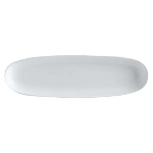 [183575-TT] Long Ceramic Serving Platter White 12in