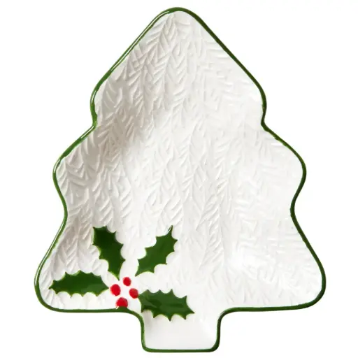 [183765-TT] Tree Dish With Holly Detail