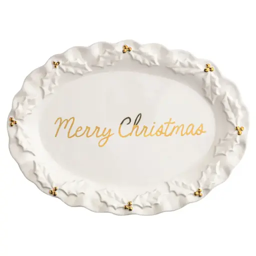 [183773-TT] Holly Platter Gold