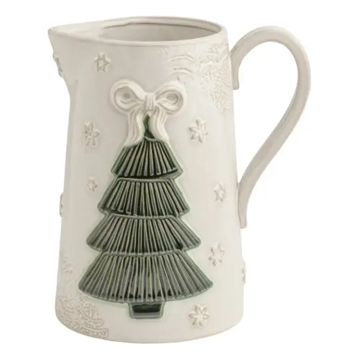 [183779-TT] Pressed Lace Christmas Tree Pitcher
