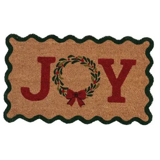 [183790-TT] Joy Scalloped Coir Doormat 30x18in