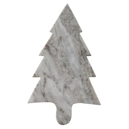 [183791-TT] Tree Shaped Marble Serving Board 12in