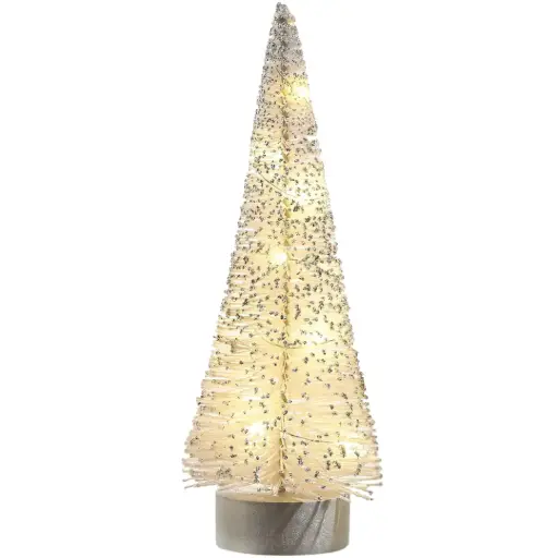 [183850-TT] Lighted Bottle Brush Tree White 12in