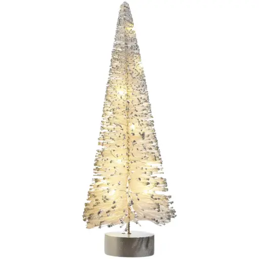 [183851-TT] Lighted Bottle Brush Tree White 15in