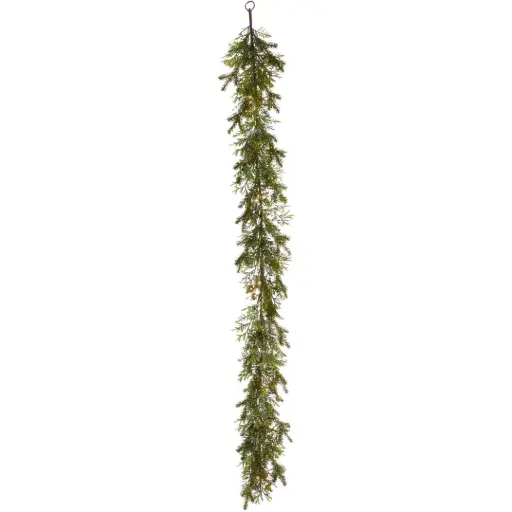[183852-TT] Glittered Garland with Pods Gold 6ft