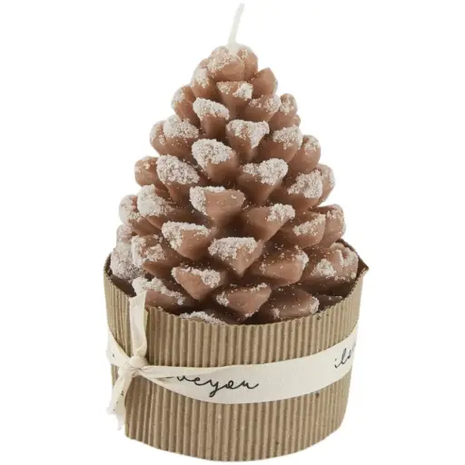 [183893-TT] Pine Cone Shaped Candle Hazelnut 5in