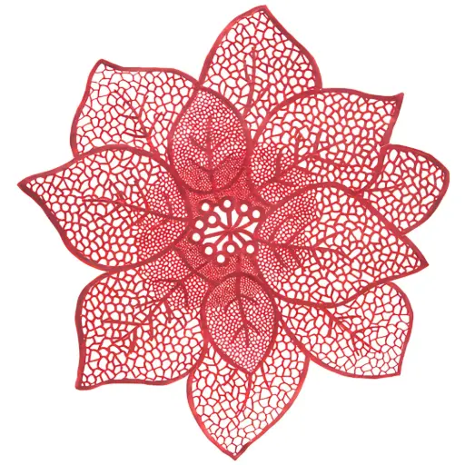 [183965-TT] Flower Placemat Red