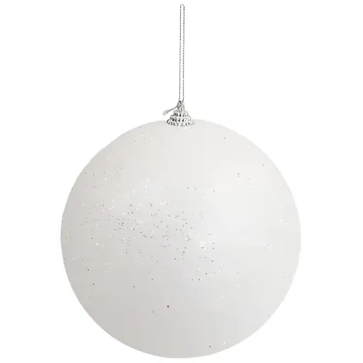 [183973-TT] Glitter Bauble White Extra Large 6in