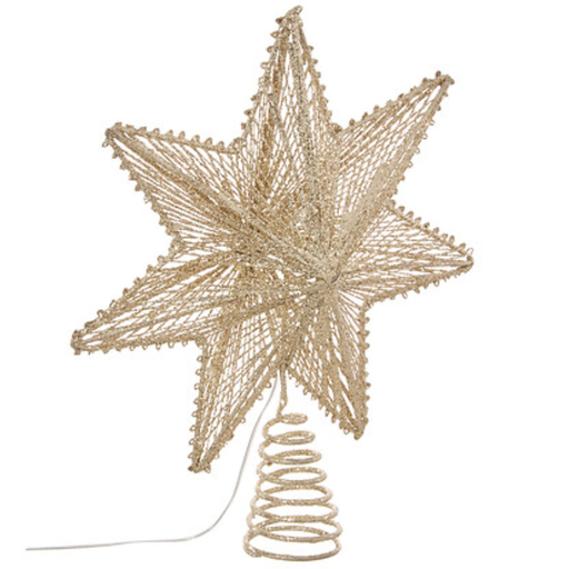[183983-TT] LED Tree Topper Gold 10in