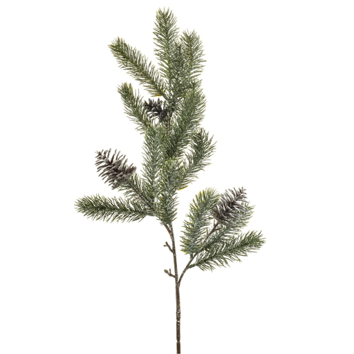 [184013-TT] Pine Cone Spray with Snow 28in