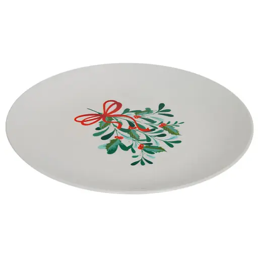 [184019-TT] Poinsettia Porcelain Dessert Plate 8in