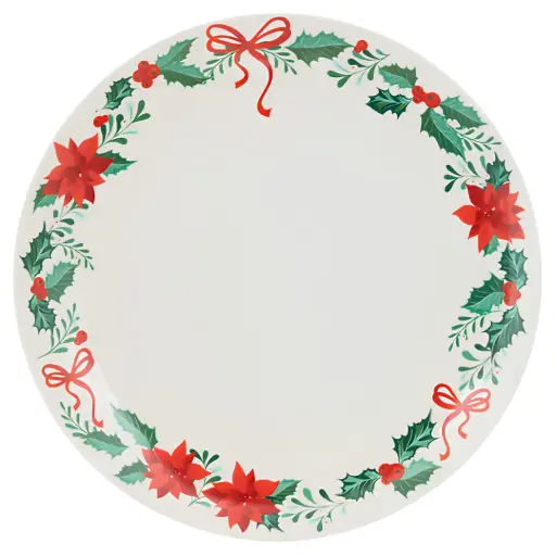 [184020-TT] Poinsettia Porcelain Dinner Plate 11in