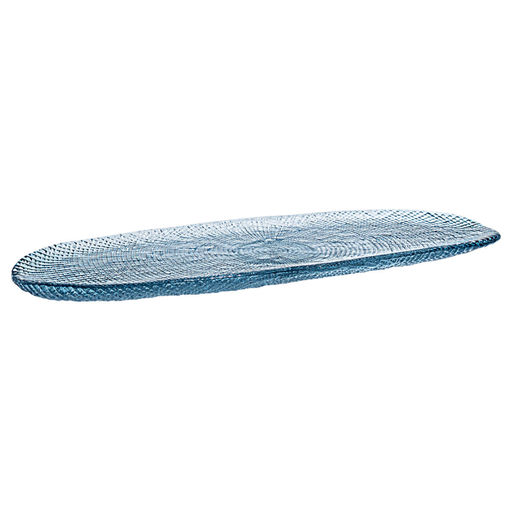[184075-TT] Roche Oblong Platter Blue 17in 