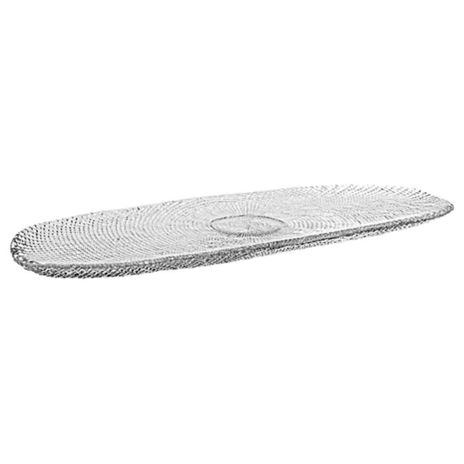 [184076-TT] Roche Oblong Platter Clear 17in