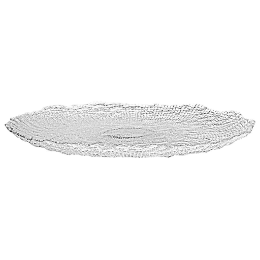 [184078-TT] Roche Round Platter Clear 13in