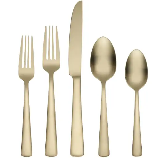 [184089-TT] Oneida Aptitude Champagne Satin Flatware Set 20pc