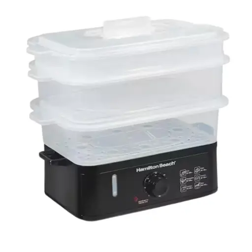 [184544-TT] Hamilton Beach 3-Tier Electric Food Steamer & Cooker
