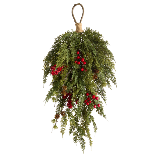 [184707-TT] Cedar Swag with Red Berries 18in