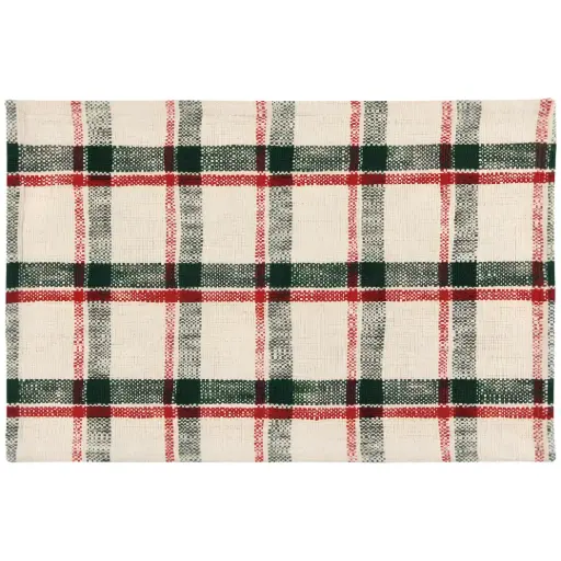 [184831-TT] Woven Noel Plaid Placemat
