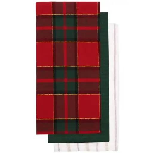 [184847-TT] Traditional Checkered Kitchen Towel Set 3pc