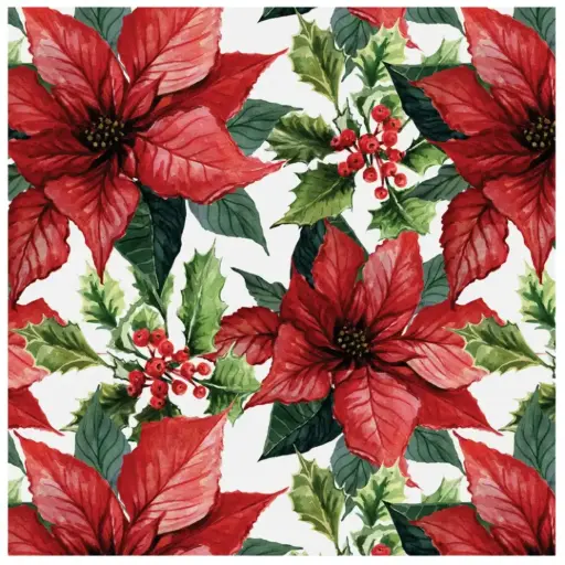 [184850-TT] Poinsettia Cocktail Napkin 20pc