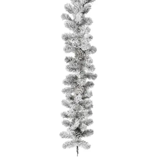 [184877-TT] Snowy Garland with Pine Cones 36in