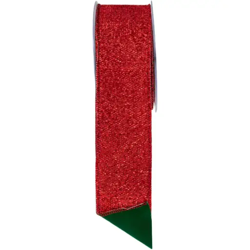 [184886-TT] Velvet Ribbon Red & Green 2.5inx5yd
