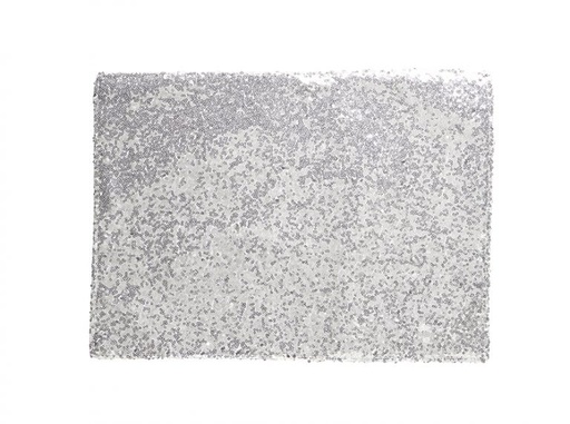 [159229-TT] Luxe Sequin Placemat Silver