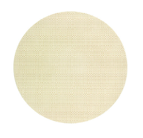 [111424-TT] Trace Basketweave Round Placemat White