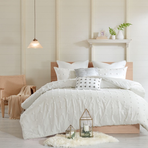 [304608-TT] Brooklyn Queen Comforter Set Ivory