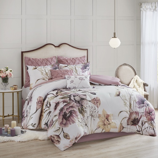 [157592-TT] Cassandra King Comforter Set Blush