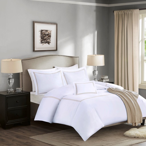 [303641-TT] Luxury King Comforter Set Tan