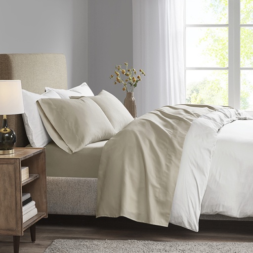 [304604-TT] Microcell King Sheet Set Khaki