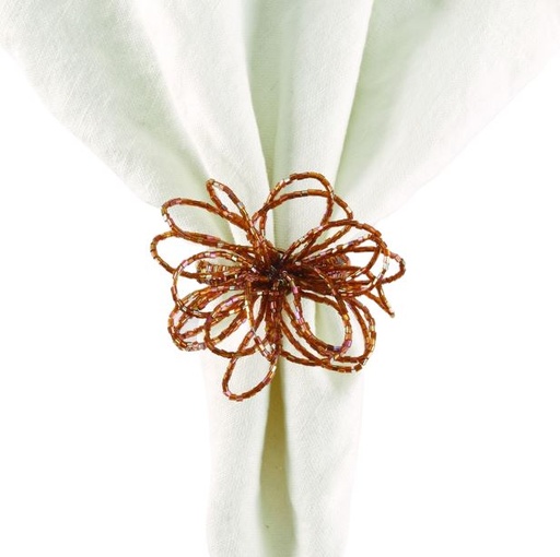 [159182-TT] Copper Flower Napkin Ring
