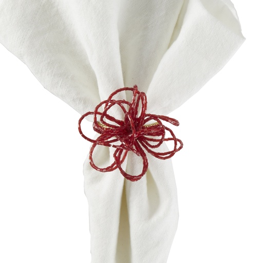 [159192-TT] Red Flower Napkin Ring