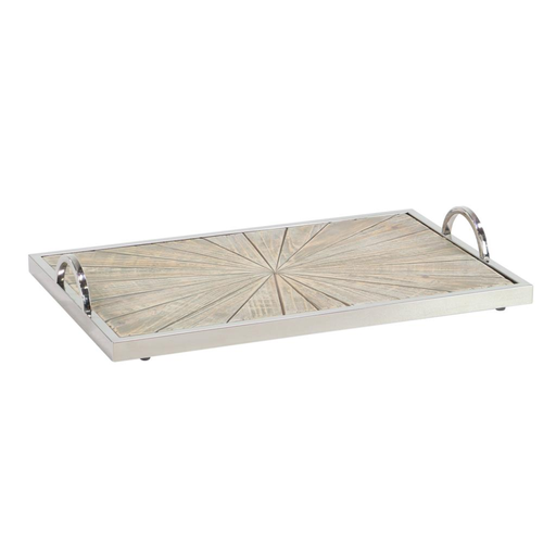 [304150-TT] Wood Tray With Metal Frame 22in