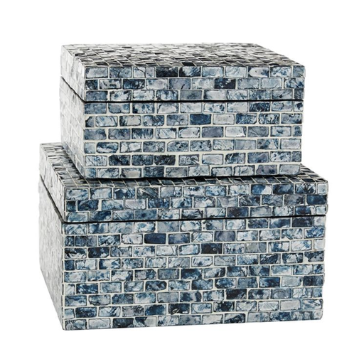 [304970-TT] Mother of Pearl Box Blue 8in