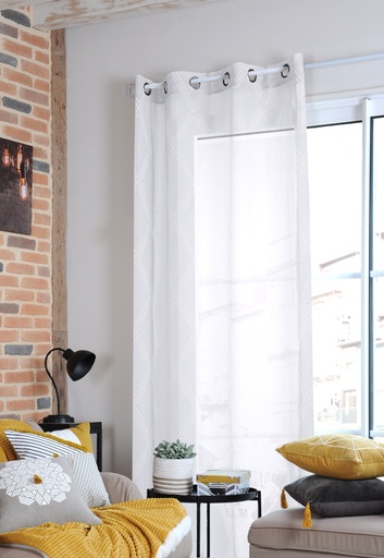 [160738-TT] Springfield Sheer Curtain Panel White 102in