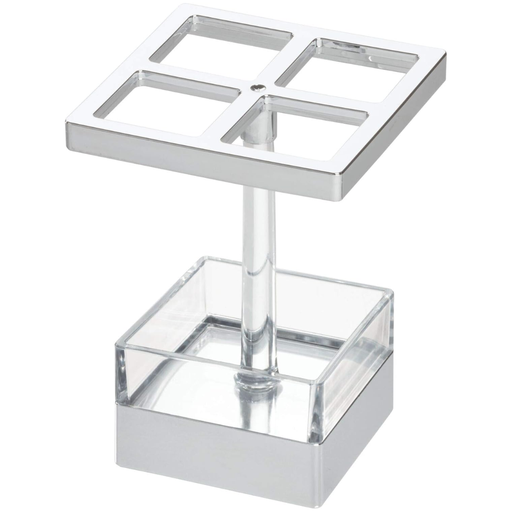 [161937-TT] Clarity Toothbrush Stand Clear/ Chrome